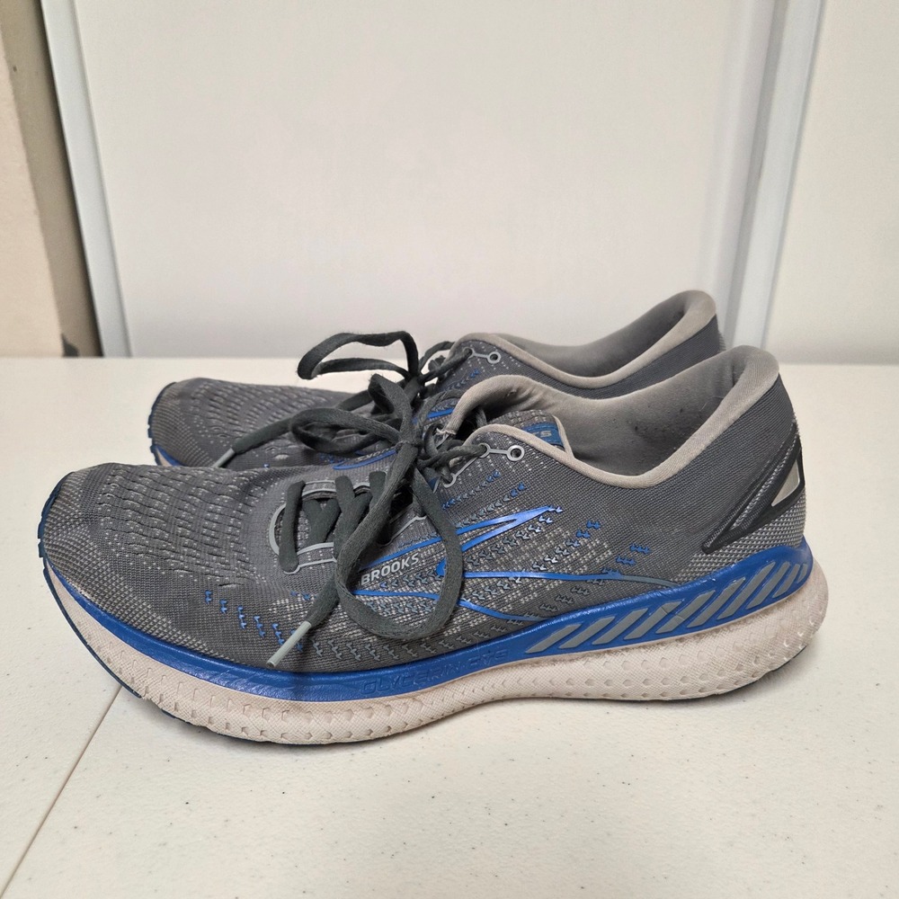 Brooks Glycerin GTS 19 Mens Running Shoes Grey Blue 1103572E095 Size 10 Wide 2E